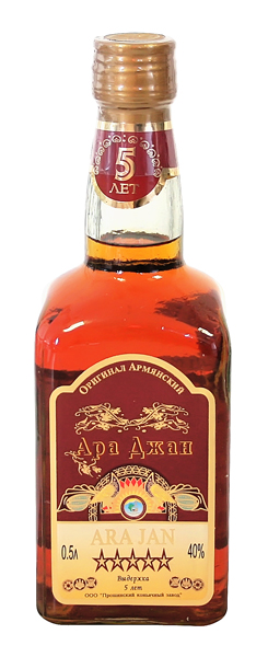 Армянский коньяк "Ара Джан" выдержка 5 лет 40% алк.