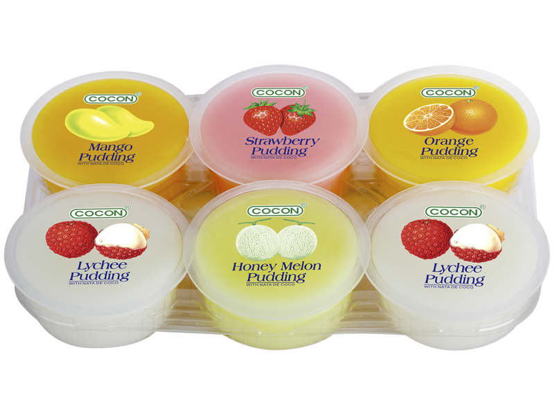 Десерт с кокосовым желе и фруктовым вкусом, различные сорта