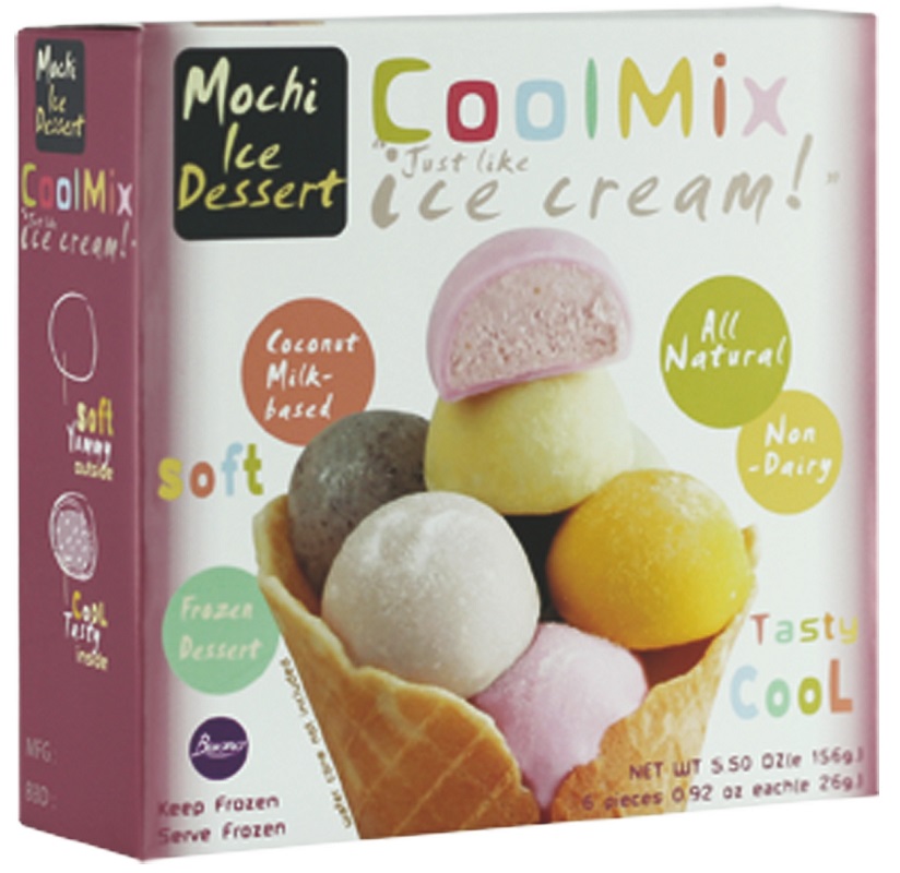 Eisdessert-mix "Mochi" van kokosmelk, diepgevroren
