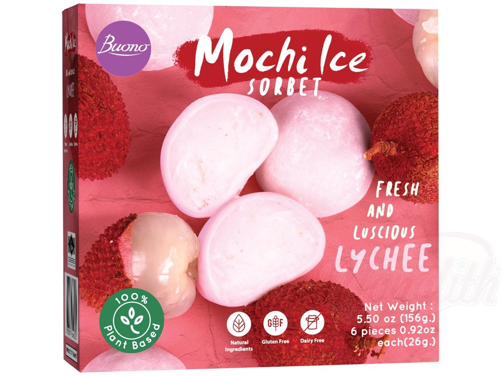 Litschi-sorbet ijsdessert "Mochi", diepgevroren
