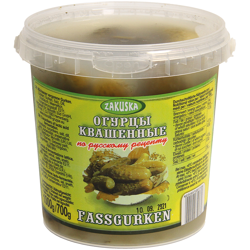 "Zakuska" Augurken melkzuur gefermenteerd 1 kg