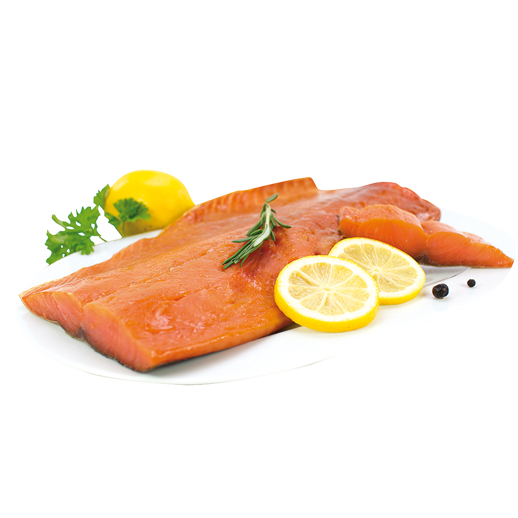 Koudgerookte zalmfilet (Salmo salar), vacuüm verpakt