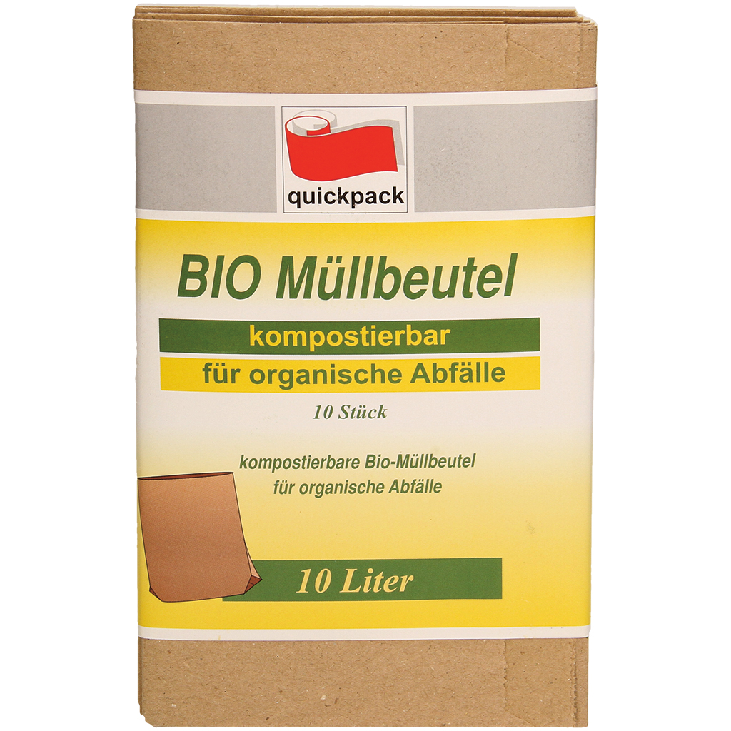 BIO Afvalzakken 10L, composteerbaar, voor organisch afval, 10 stuks, 20/17x36cm