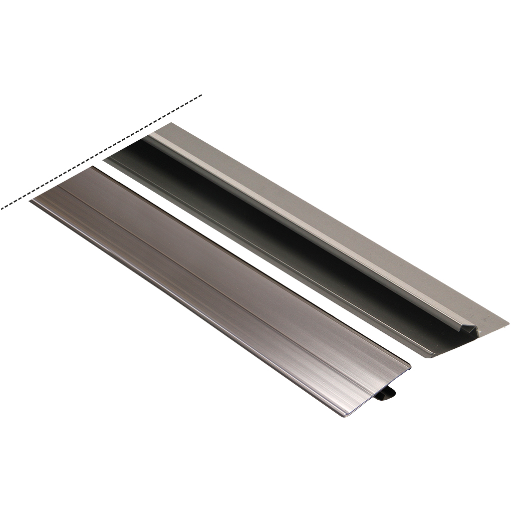 Prijsstrip voor rek, met klemstrip, 1250x52mm