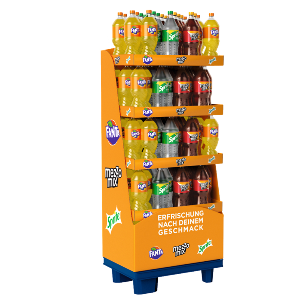 Verfrissingsdrank Mix Display Mezzo Mix, Fanta Oranje en Spr