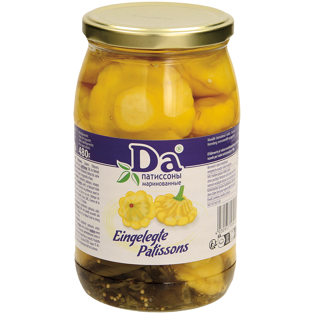 "DA" Patissons gemarineerd 860 g