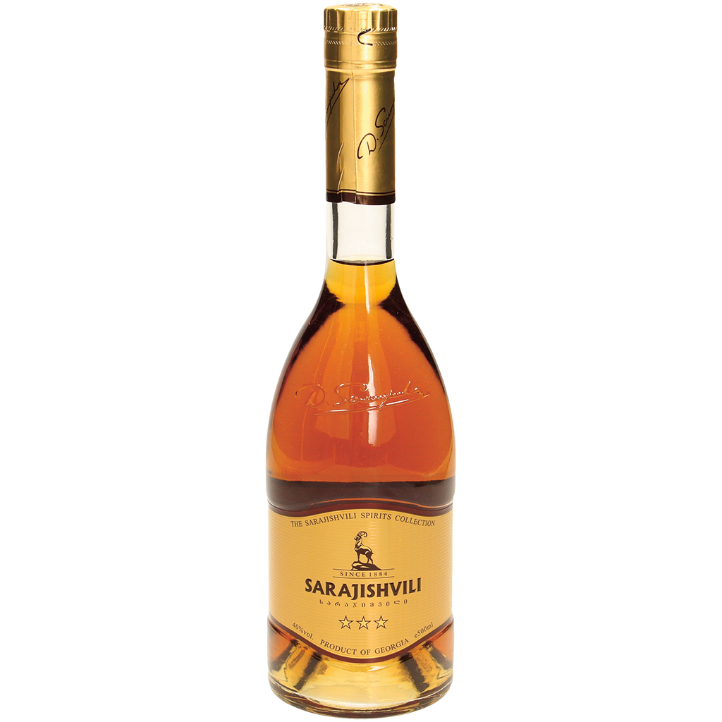 Sarajishvili 3*- Brandewijn/ Wijnbrand, 40% vol.
