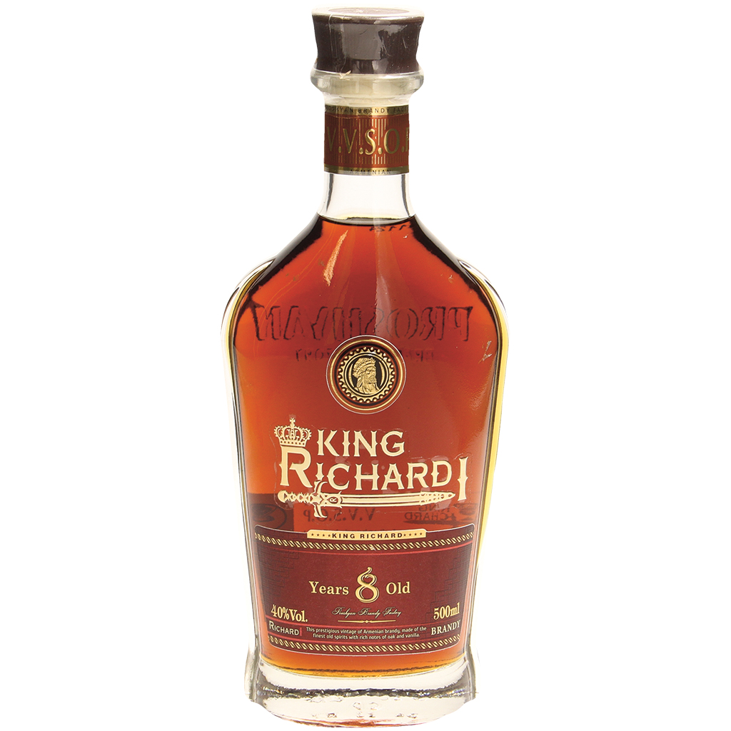 Arm. Brandewijn KING RICHARD 8 jaar oud, 40 % vol.