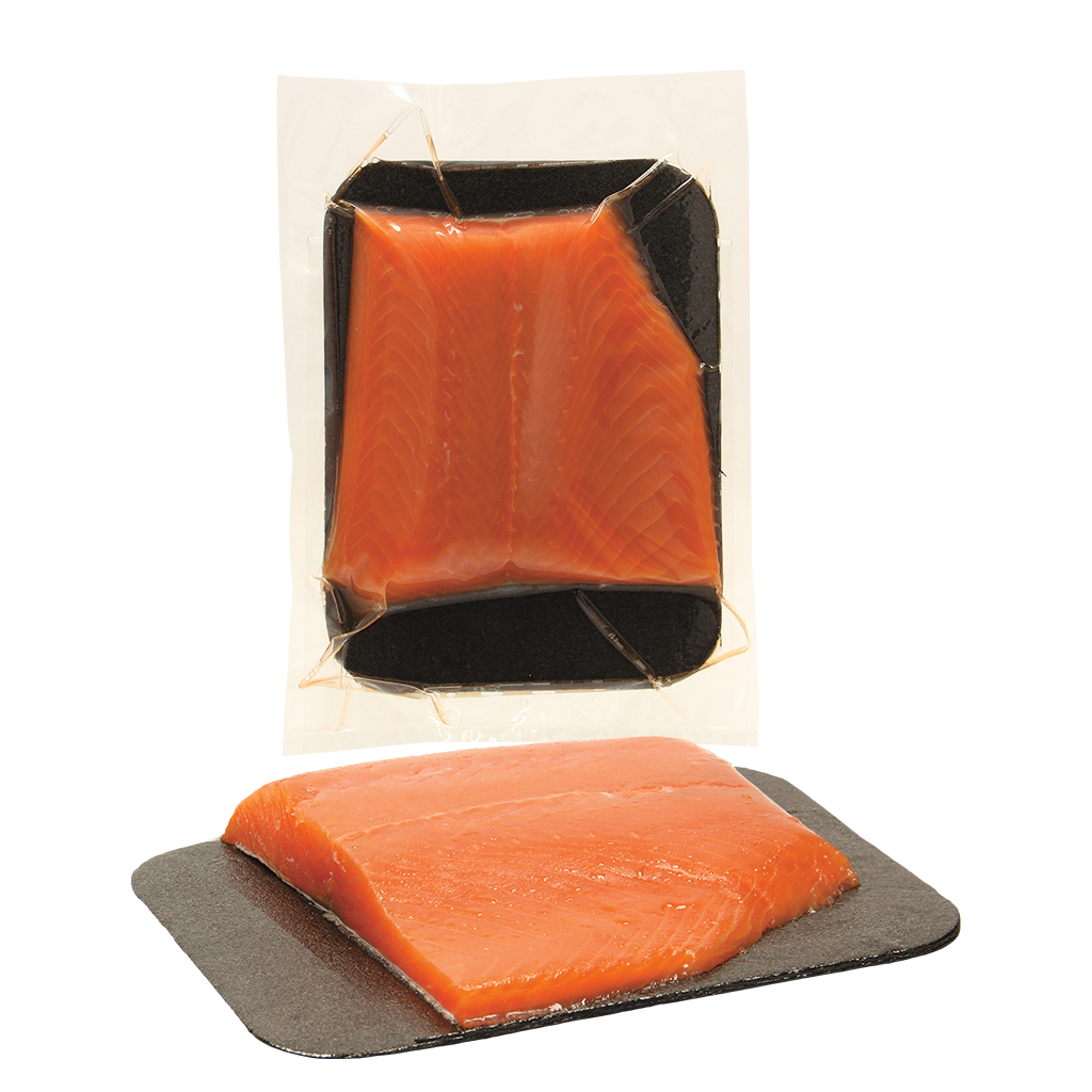 "IKROFF" Zalmforelfilet met huid, fijngezouten, mild gerookt