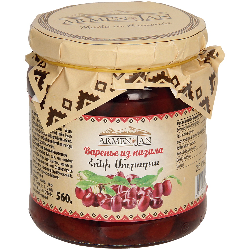 "Armenjan" Kornoeljes met pit in suikersiroop 560 g