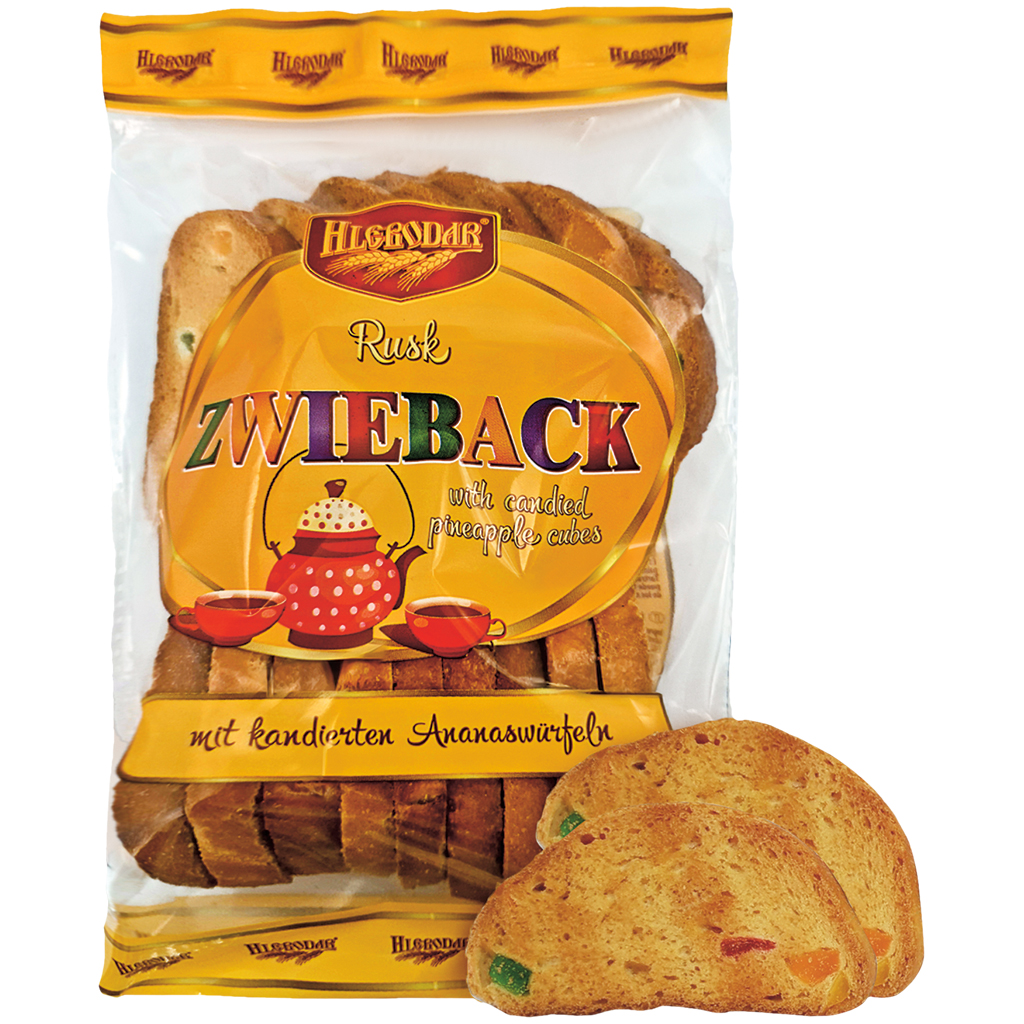 HLEBODAR - Zwieback met gekonfijte ananasblokjes (12%)