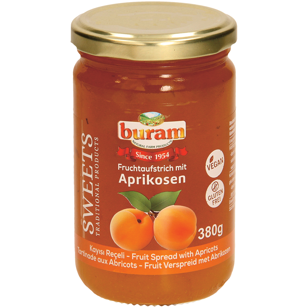 "Buram" Fruitspread abrikoos 380 g