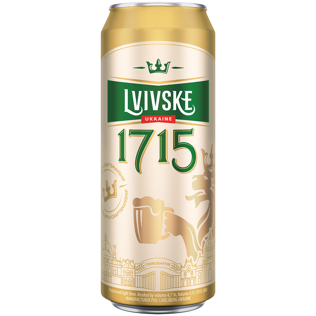 Пиво "Львов 1715" светлое, пастеризованное, 4,5% алк.