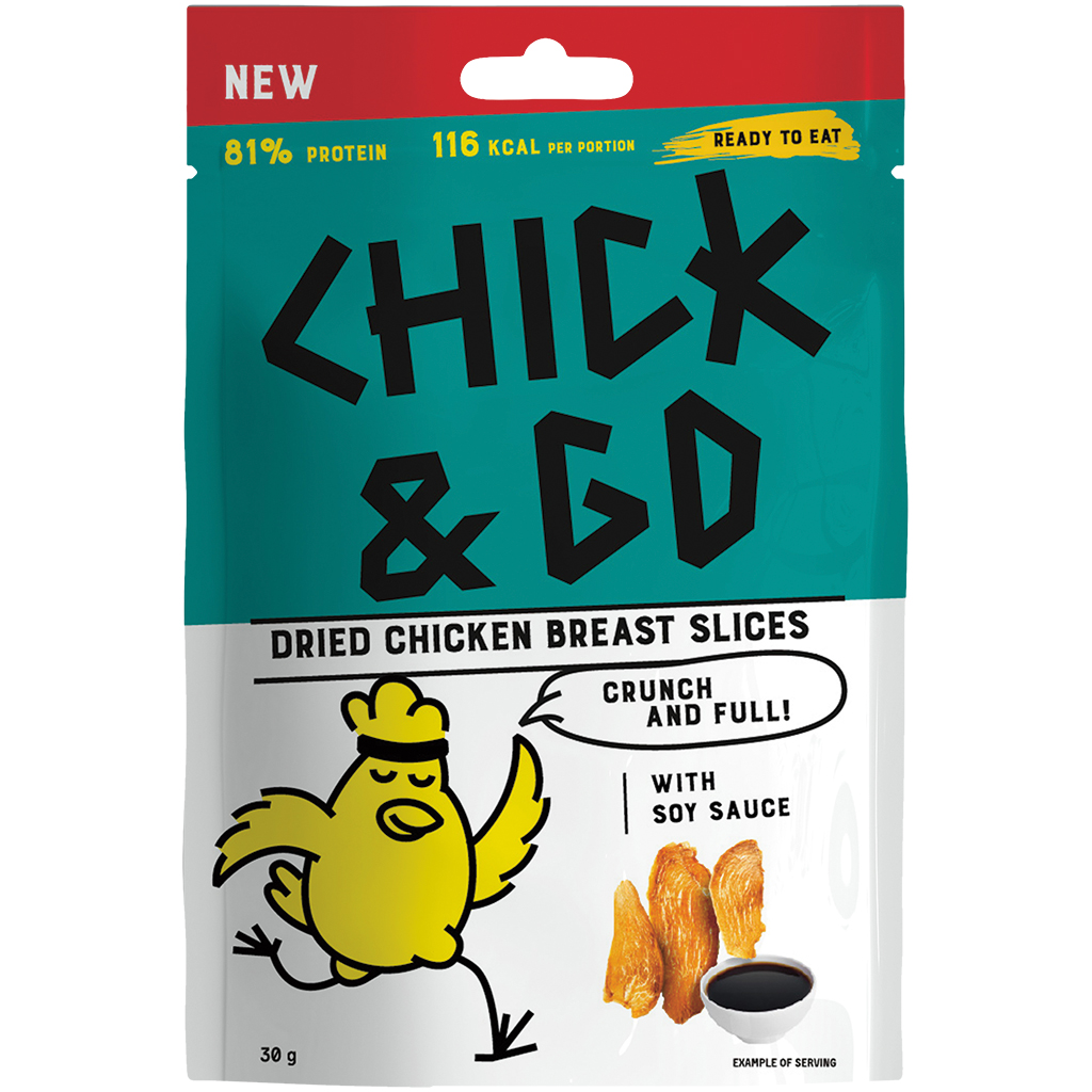 CHICK & GO Gedroogde kipfiletschijfjes met sojasaus