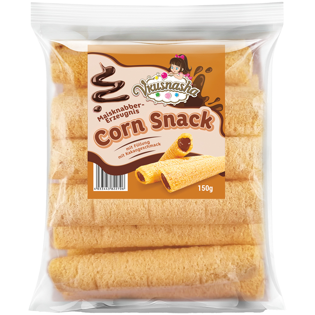 VKUSNASHA Maïsnibbels met een vulling van chocoladesmaak