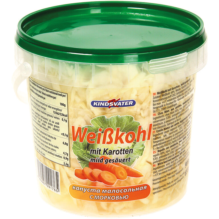 "Kindsvater" Witte kool met wortel mild gezuurd 900 g