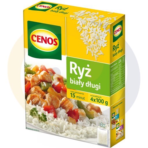 "Cenos" Witte langkorrelrijst in kookzakjes 4x100 g