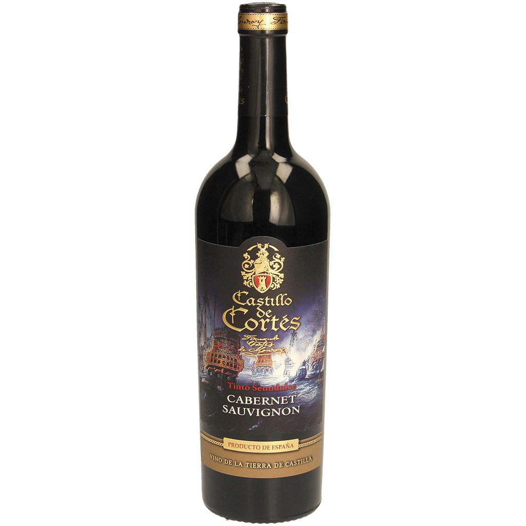 "Castillo de Cortes Cabernet Sauvignon tinto semidulce" Испанское красное полусладкое вино, 12% алк.