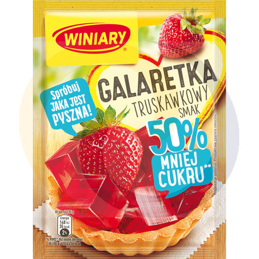 "Winiary" Gelei aardbei minder suiker 39 g