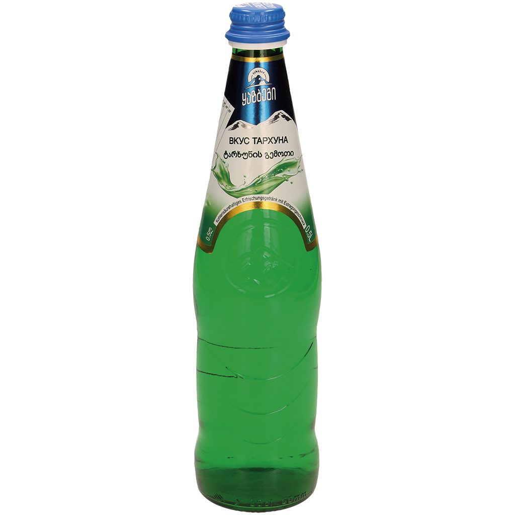 Koolzuurhoudende verfrissende drank met dragon smaak