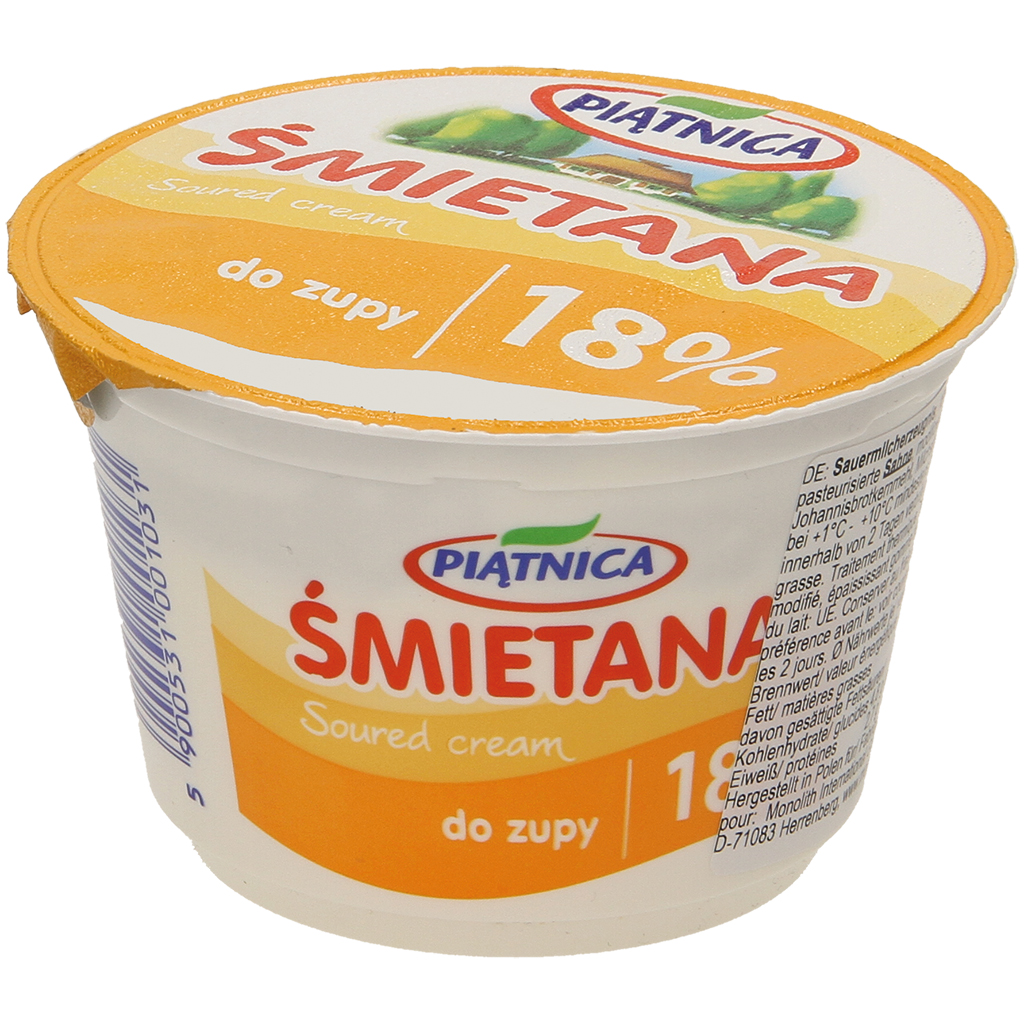 Zure melkproduct 18% vet. Warm behandeld.