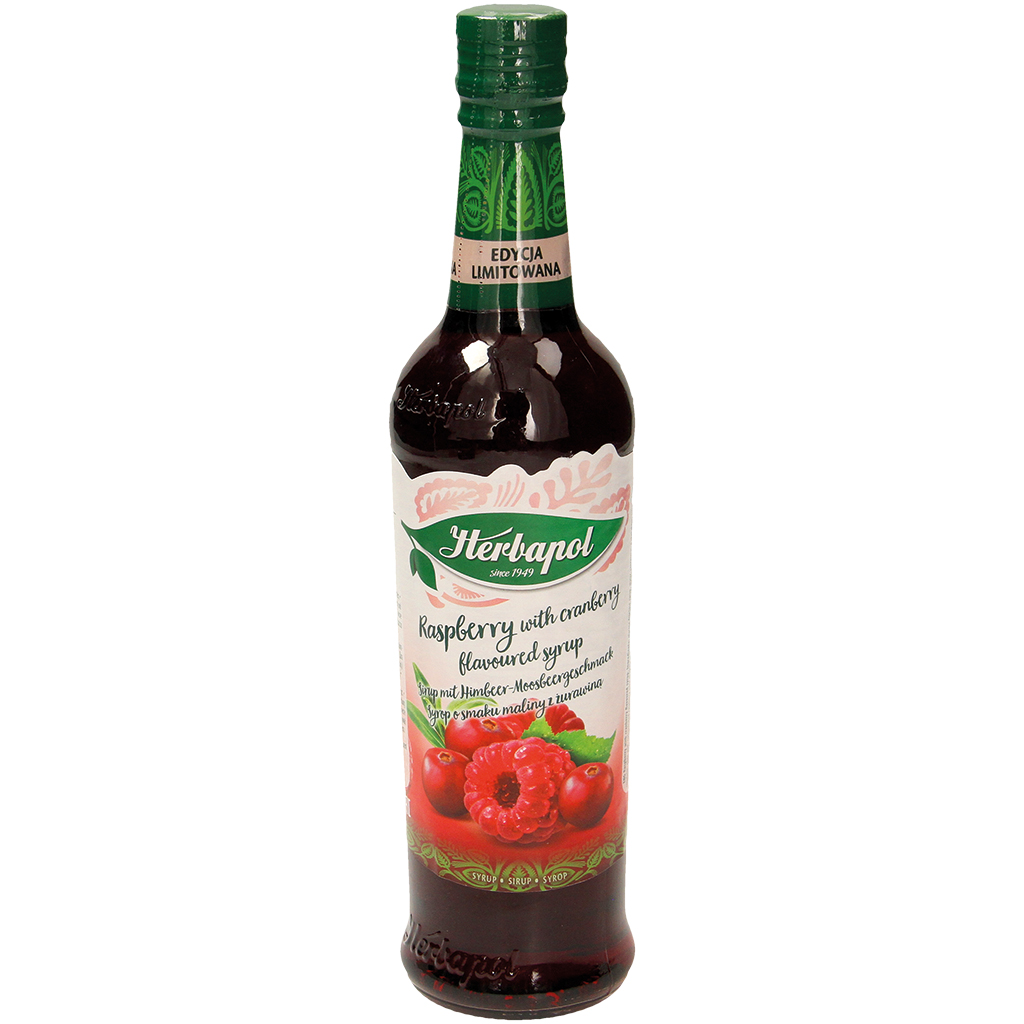 Siroop met frambozen-bosbessensmaak