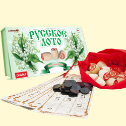 Gezelschapsspel "Russisch Lotto" in doos met magnetische sluiting, verschillende motieven