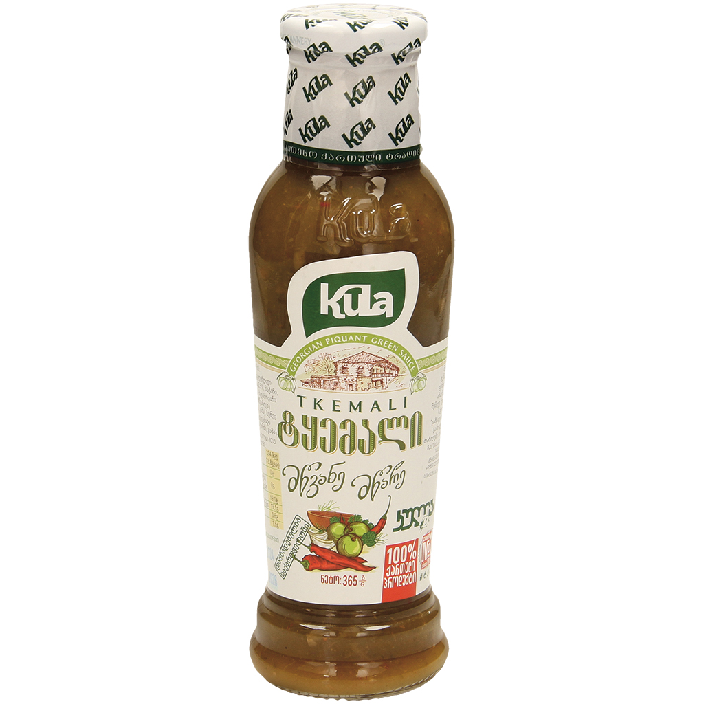 "Kula" Tkemali saus van groene kerspruim pikant 365 g