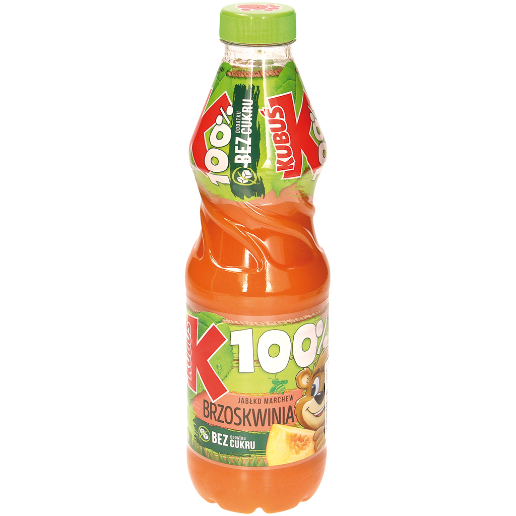 Aromatisched drankje "Appel-Wortel-perzik" met fruitsap uit fruitsapconcentraat en fruit- & groentepuree. Verrijkt met vitamine C. Gepasteuriseerd.