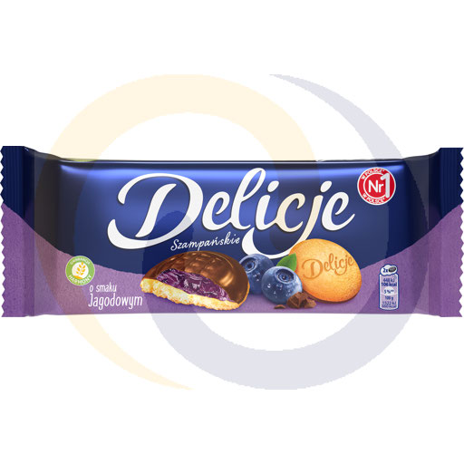 Delicje Szampańskie Koekjes met Bosbessenjam Omhuld met Choc