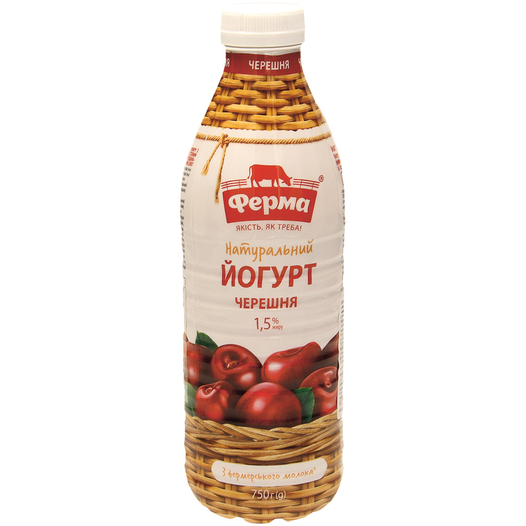 Питьевой йогурт со вкусом вишни, не менее 1,7% жира в молоке