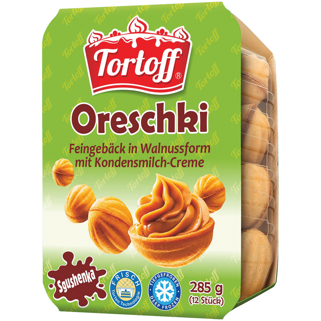 "TORTOFF" Орешки с начинкой из сгущенного молока, замороженн