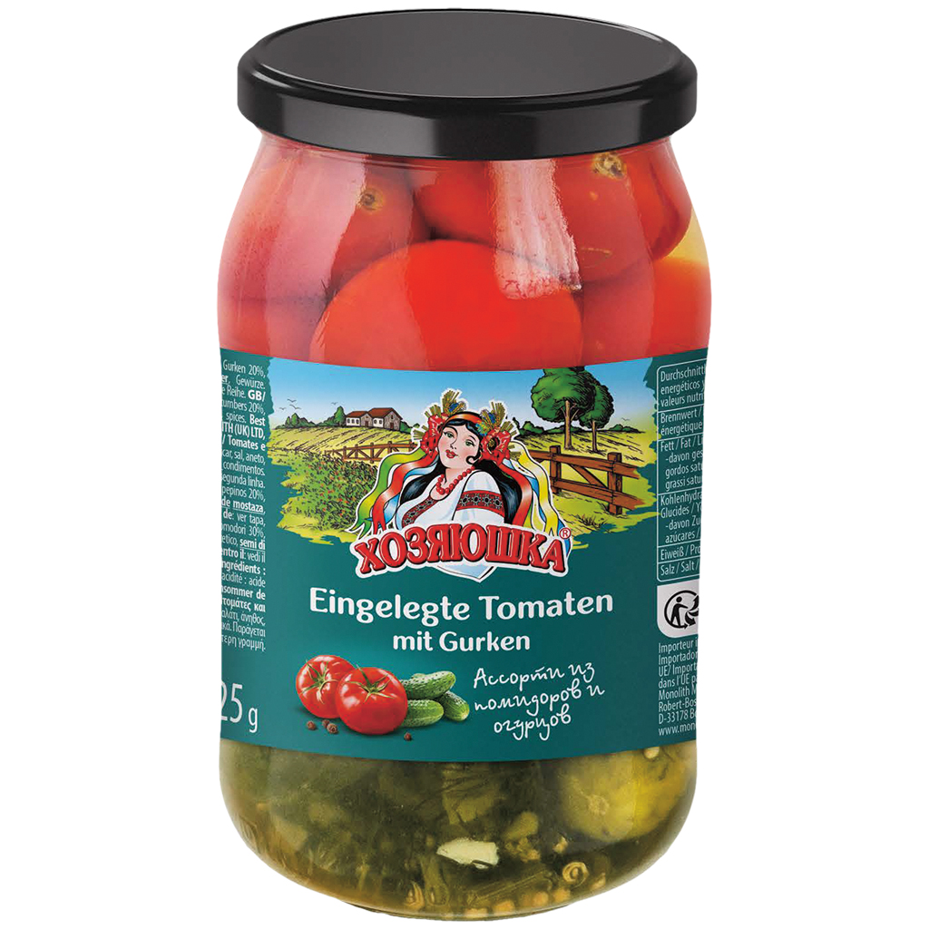 "Hosyaushka" Tomaten en augurken gemarineerd 850 g