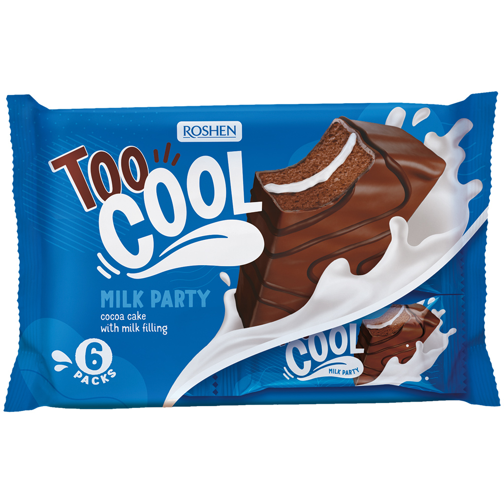 TE GEKKE MELKFEEST Biscuitreep, bedekt met 26% cacao-glazuur