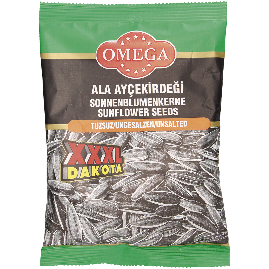 "Omega" zonnebloempitten in schil, ongezoutend