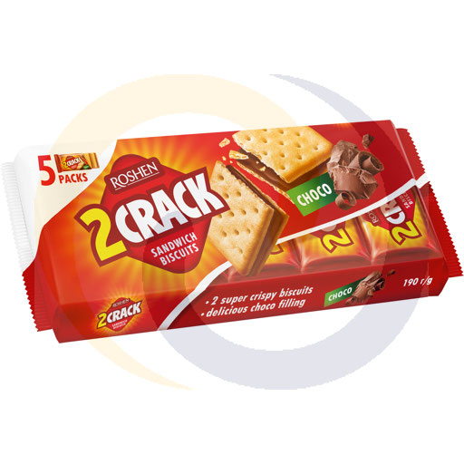 2Crack шоколадные крекеры 190г/26шт Roshen