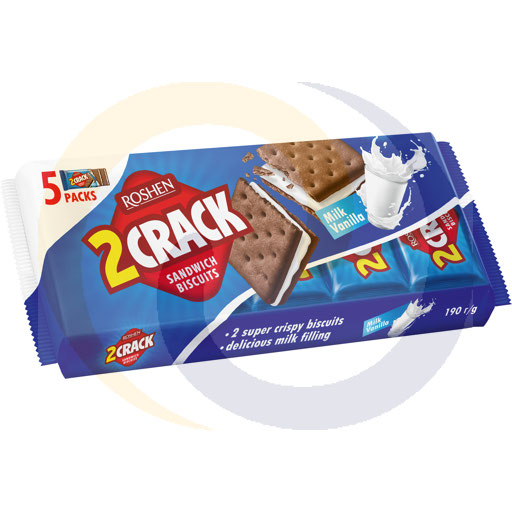 Крекеры 2Crack молоко-ваниль 190г/26шт Рошен