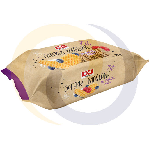 Fit boterwafels zonder toegevoegde suiker 70g/28 stuks Aga H