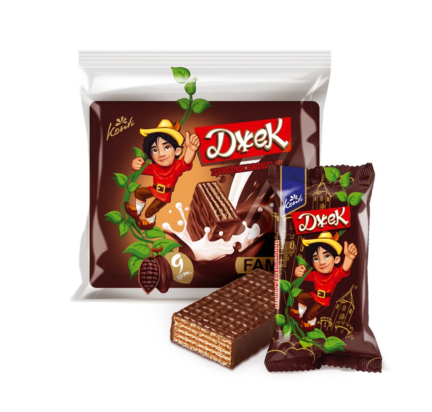 "KONTI" Wafelreep "Dzhek" in cacao-vetglazuur 27%
