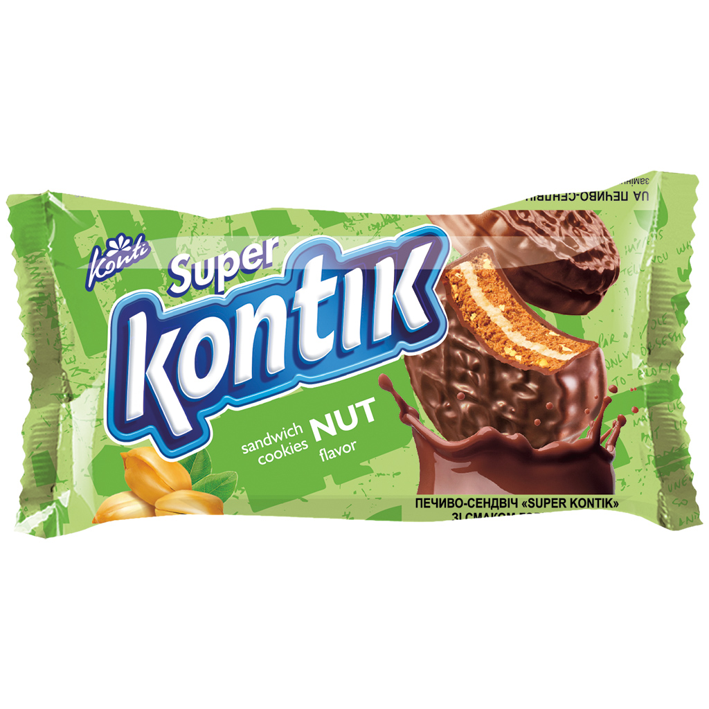 "KONTI" Печенье-сэндвич "Супер-Контик" с начинкой с орехами