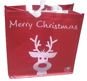 PP nietk tas Vrolijk Kerstfeest 34x34x20 23l/125st ^BN GAM