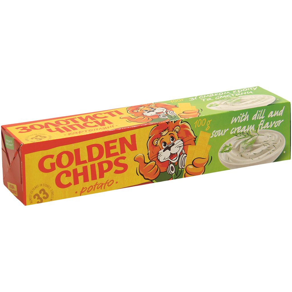 Gouden chips met zuurroom-dille-smaak