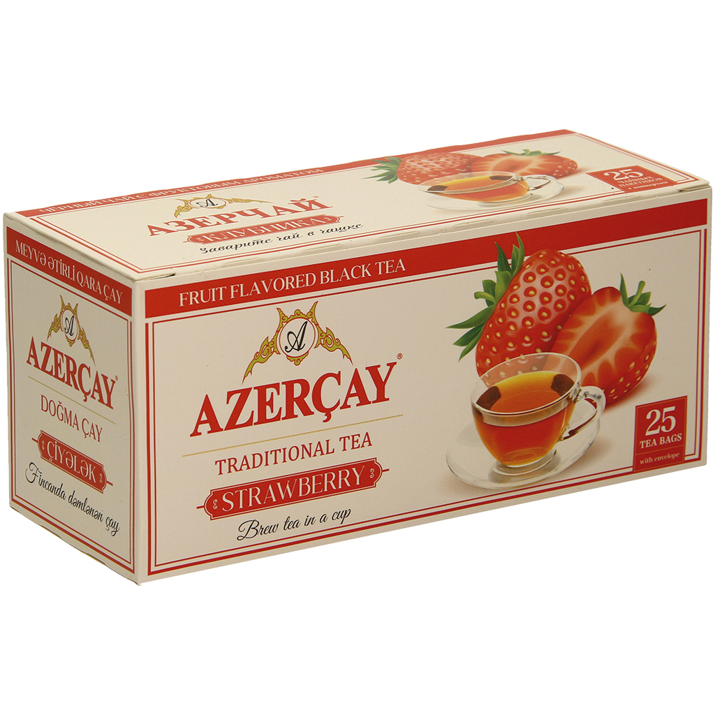 Azercay Geparfumeerde zwarte thee met aardbeismaak TB
