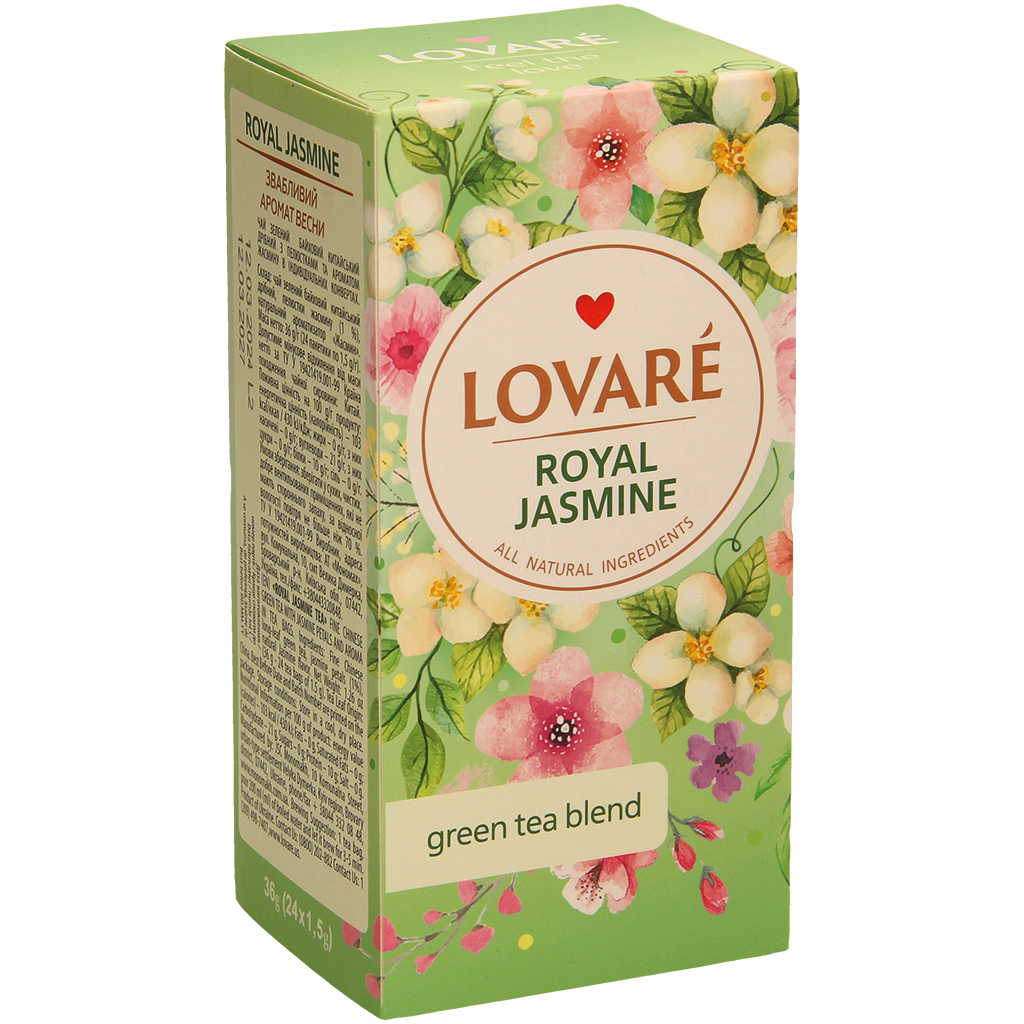 Lovare-  зеленый чай с ароматом жасмина, в пакетиках