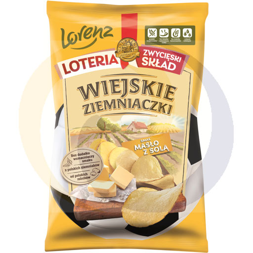 Lorenz Country Aardappelchips, boter en zout, 130g/12 stuks.