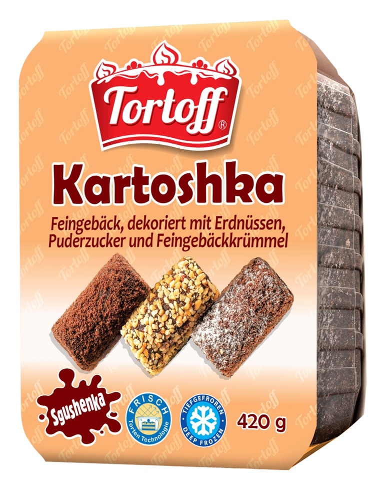"Tortoff Kartoshka" пирожное, украшенное арахисом, сахарной