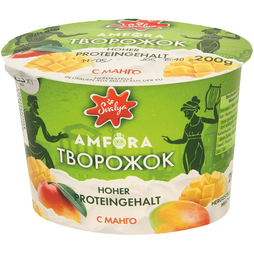 Griekse stijl roomkaasbereiding, met aromatische mangobereid