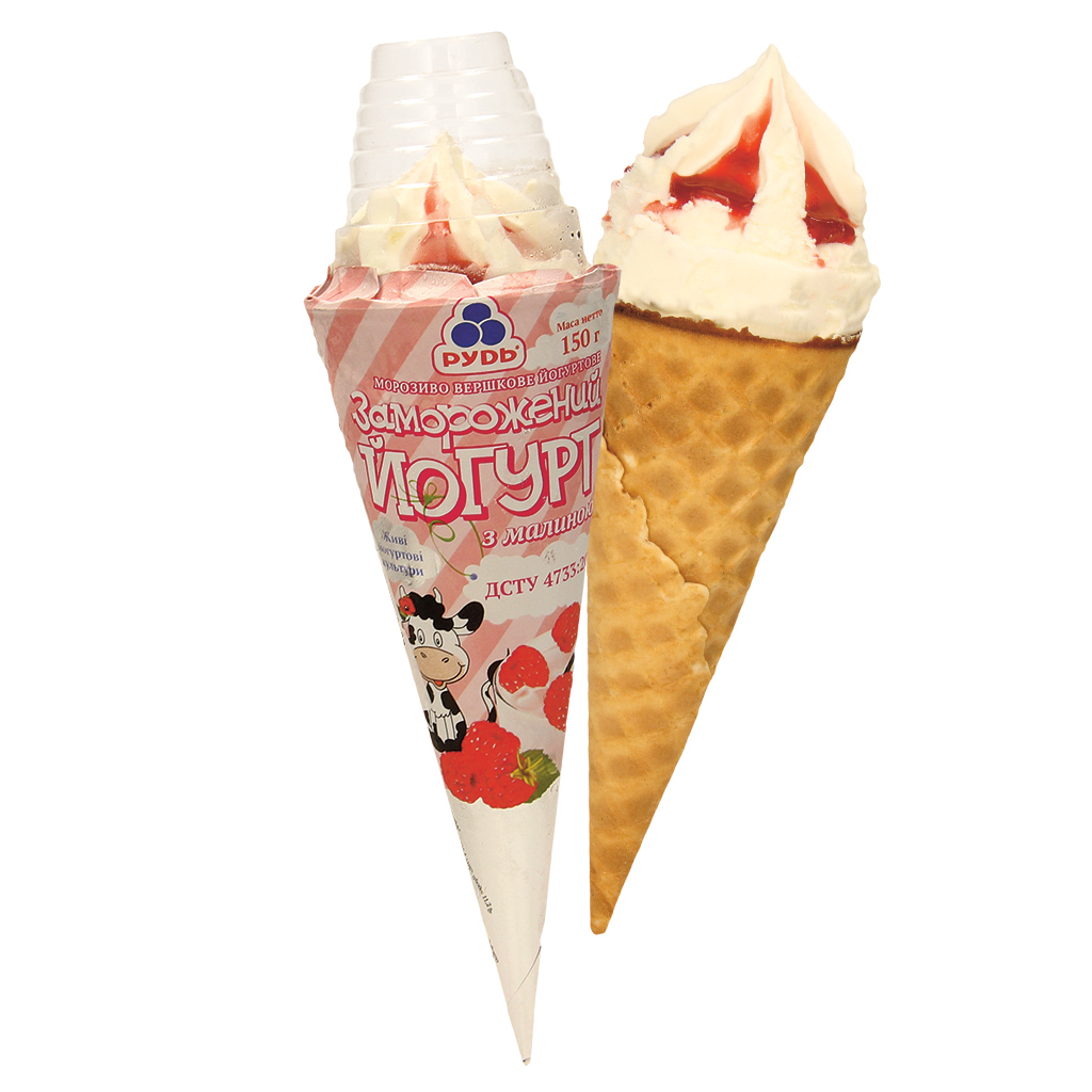 Bevroren Yoghurt - IJs met yoghurt-smaak en saus met framboz