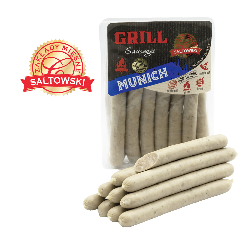 Bereide worstjes van varkensvlees naar Münchense grillworst 