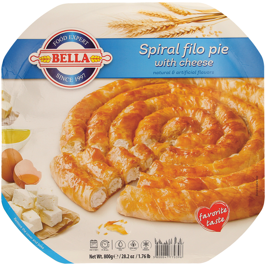 Filo-deegslnecke met vulling van kaas, diepvries